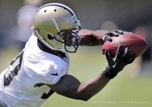 Brandin Cooks catches a ball in this June 2014 practice.