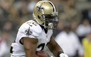 Saints RB Mark Ingram looks for room to run during the 2014 season.