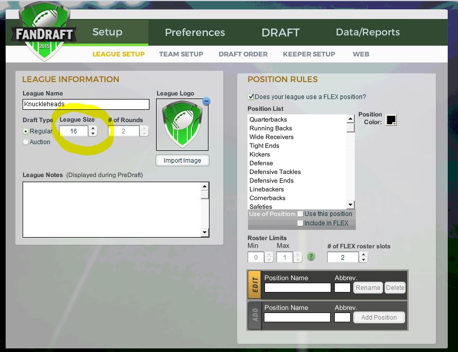 FanDraft: Fantasy Football Draft Board software