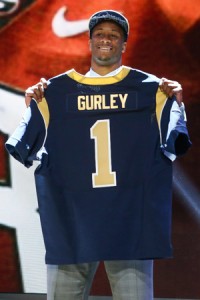 Georgia running back Todd Gurley poses for a photograph after being selected by the St. Louis Rams at the Auditorium Theater of Roosevelt University during the 2015 NFL Draft on Thursday, April 30, 2015 in Chicago, Ill. (AP Photo/Perry Knotts)