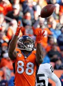 Demaryius Thomas saw his production slip in week 12, but that should change against San Diego.