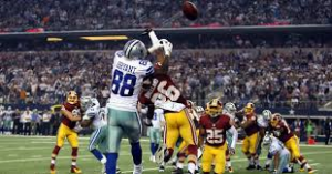 Bashaud Breeland working against Dez Bryant during 2014 Monday Night Fooball