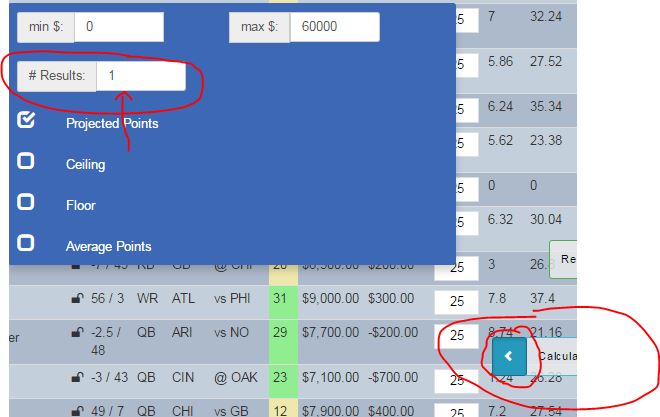 You can increase the number of lineups generated. The speed in which the lineups are generated is dependent on the size of your player pool and the speed of your computer.